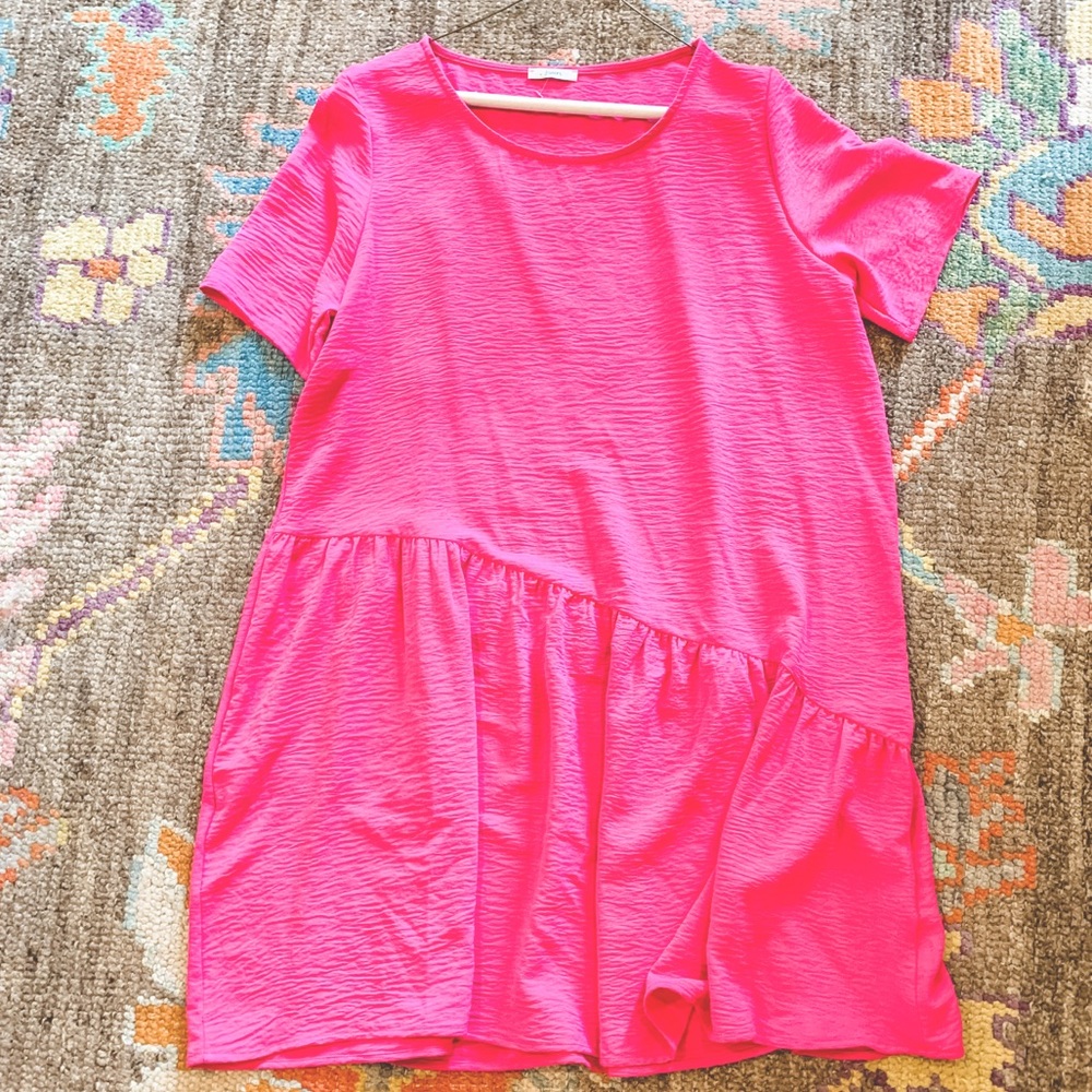 NWOT Jodifl drop waist pink dress